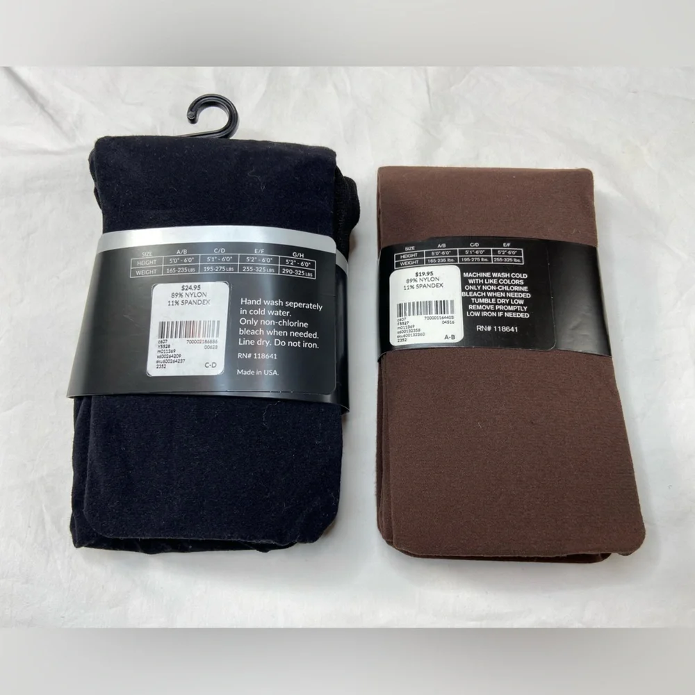 Lane Bryant Tights 2 pairs Brown and Black‎ size Hight waist control top NWT